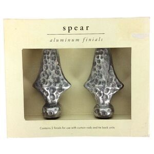 Pier 1 Aluminum Finials Rustic Spear Silvertone Decorative New Open Box
